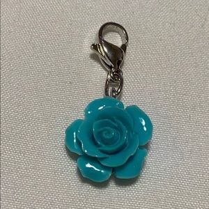 Origami Owl Aqua Rose Dangle